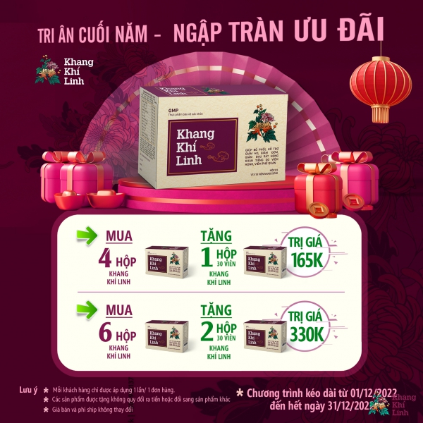 Nội dung chương trình Tri ân cuối năm, ngập tràn ưu đãi của Khang Khí Linh 